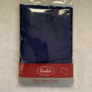 NWT Rosdale Men's Handkerchiefs Blue, Light Blue, Dark Blue, White - Pack of 13